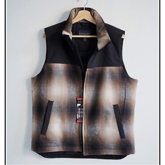 Pendleton Wool Blend Men’s Vest Jacket Full Zip Brown Size XXL - Picture 7 of 8